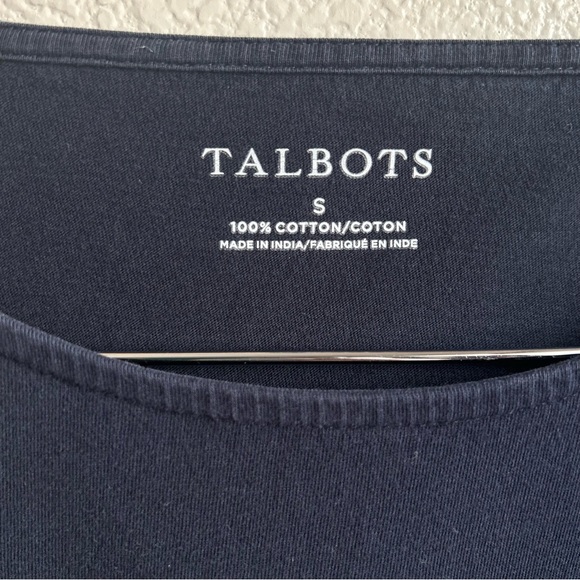 Talbots | Navy Top with Balloon Crochet Sleeves - Picture 7 of 8